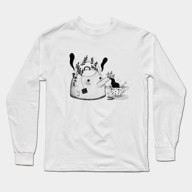 Happy Teapot Long Sleeve T-Shirt by chiarodiluna